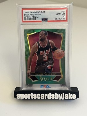 2013 Panini Select Dwayne Wade Green Prizm /5 JERSEY NUMBER PSA 10
