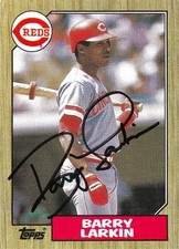 1987 TOPPS #648 BARRY LARKIN RC CINCINNATI REDS AUTOGRAPH