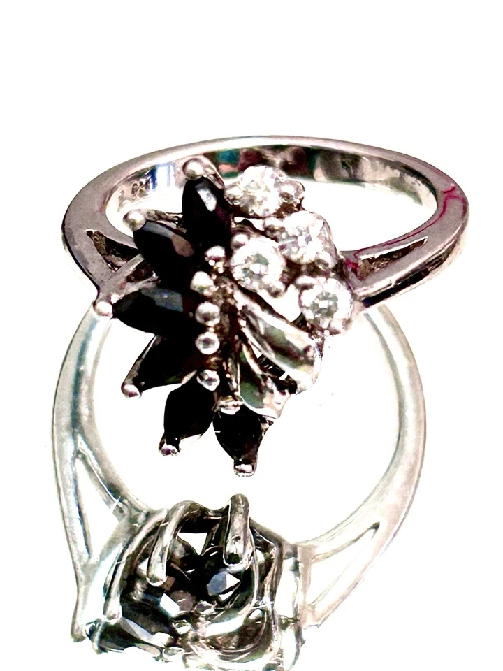 925 Black Sapphire Cz Ring Avon Sz 6.  - Image 4 of 4