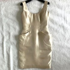 CHRISTIAN DIOR BOUTIQUE Galliano 2007 Silk Dress Sz F36 US6 Gold France USED
