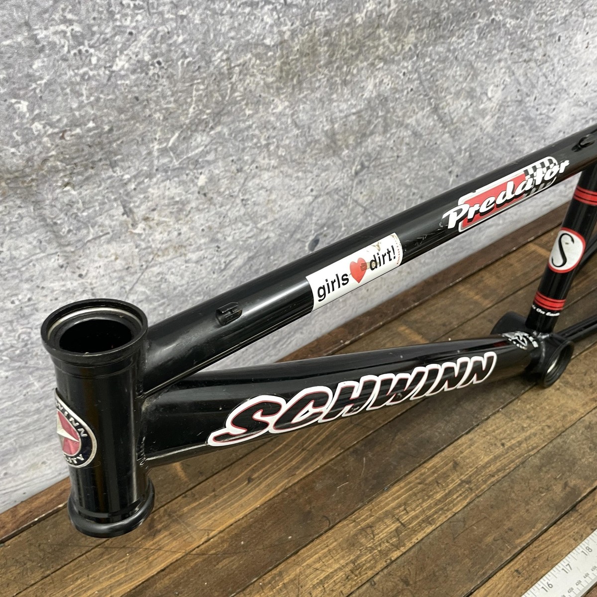Vintage Schwinn Predator BMX Bike Frame 20in Black Steel Old