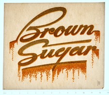 Original VINTAGE 1970s Heat Transfer | Brown Sugar Glitter Lettering