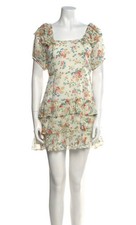 LoveShackFancy Silk Ruffle Mini Dress | Floral Romantic Cottagecore | M