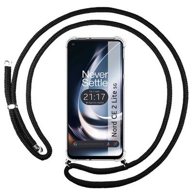 Transparente Hängende Hülle Für Oneplus Nord CE 2 Lite 5G Mit Schwarzem Band