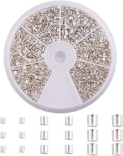 Crimp Tube Beads, 3000 Pcs 1.5Mm 2Mm 2.5Mm Brass Tube Crimp End Spacer Beads Cor