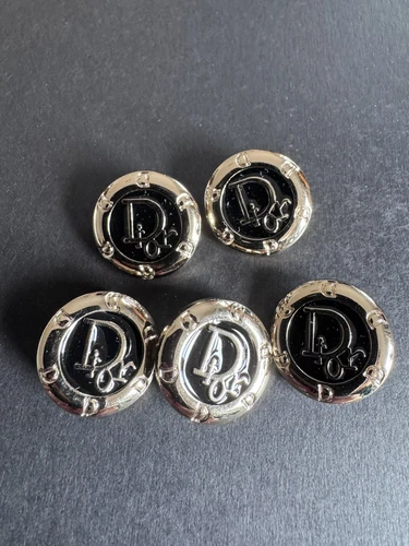 5 bottoni Christian Dior gambo metallo 20 mm in oro
