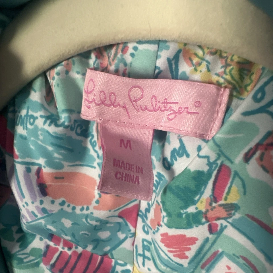 Colete acolchoado Lilly Pulitzer Karin azul água inverno esqui médio - Imagem 4 de 4