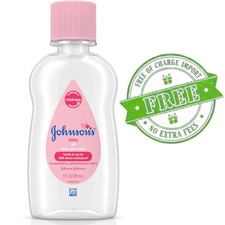 Johnson's Baby Oil, 3 fl oz, Original Mineral Oil, Gentle Baby Skin Care, Adults