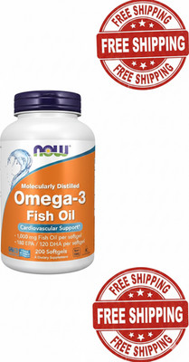 NOW Foods Supplements, Omega-3 180 EPA / 120 DHA, Molecularly Distilled, Cardiov