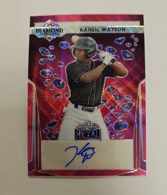 Kahlil Watson 2023 Leaf Metal Diamond Wonders Pink Wave Auto 5/7