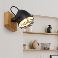 Wandlampe Wandleuchte Leselampe Schlafzimmerleuchte Holz Bettlampe Schwenkbar