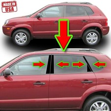 Black Pillar Trim For Hyundai Tucson 05-09 8pc Set Door Cover Piano Post