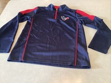 Boys Youth Medium 10/12 Houston Texans 1/4 Zip Pullover Navy Read