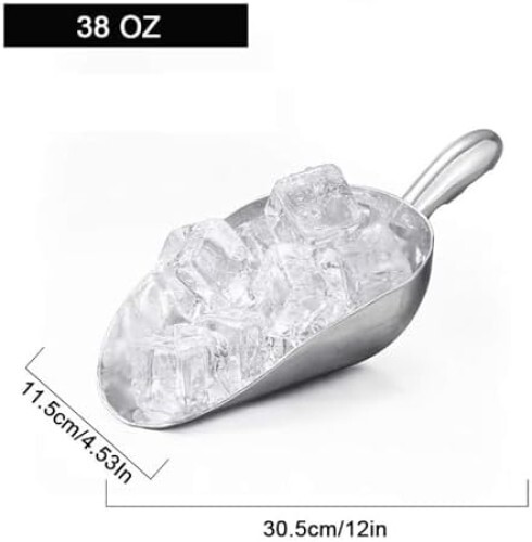 Ice Cube Scoop Cast Aluminum Shovel Scoops Multipurpose Kitchen Spoon For Ice - Picture 3 of 7