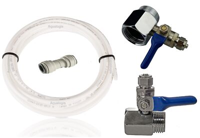 3/4'' Hahn Sanitär Armatur Anschlussset Kühlschrank Gefrierschrank Wasserfilter Schlauch 5m