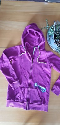 BILLABONG Sweatjacke Gr. S mit RV u. Kapuze in Farbe fuchsie mit Druck u. Stick