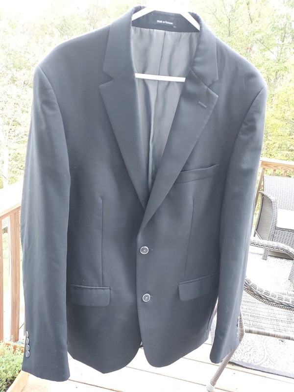 Pronto Uomo Men's Blazer Black Wool Mix, 42X-Long, 2 Button Closure, Mint