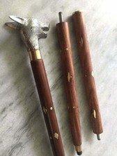 Auntique Brass New Style Unique Hand Handle Brown Wooden Walking Stick Cane