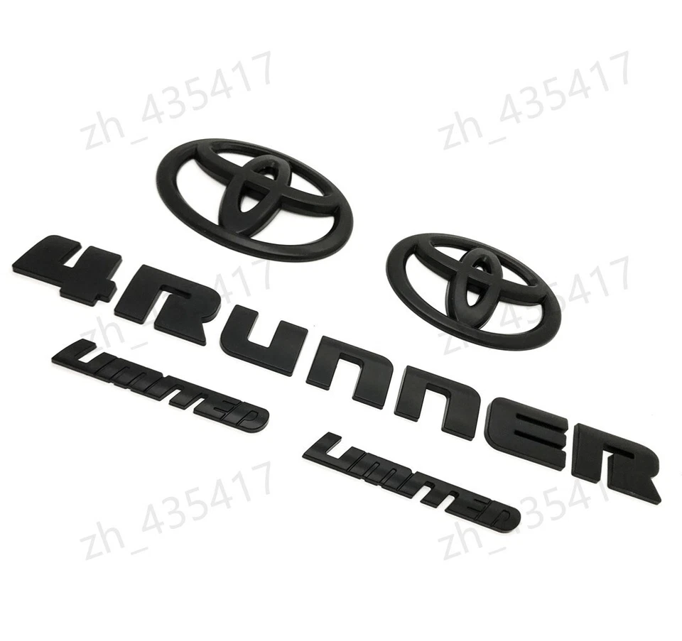 Наложение!! Новый 2014-2024 Toyota 4Runner ограниченного матовый черный вне эмблема набор 5 шт. - Изображение 4 из 4