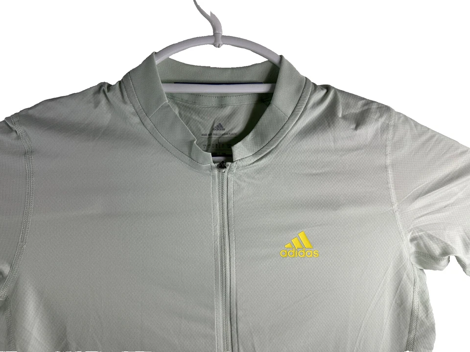 Camiseta deportiva de ciclismo Adidas manga corta verde amarilla para hombre talla grande HM6428 Foto 3 de 4