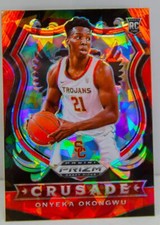 Onyeka Okongwu 2020-21 Red Cracked Ice Prizm Draft Picks Crusade Rookie Card #85