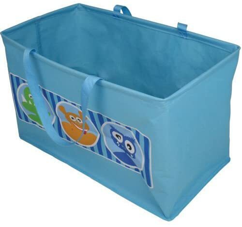 JVL Boy Kids Monsters Face Design Folding Toy Storage Bag with Handles, polyeste - Picture 1 of 2