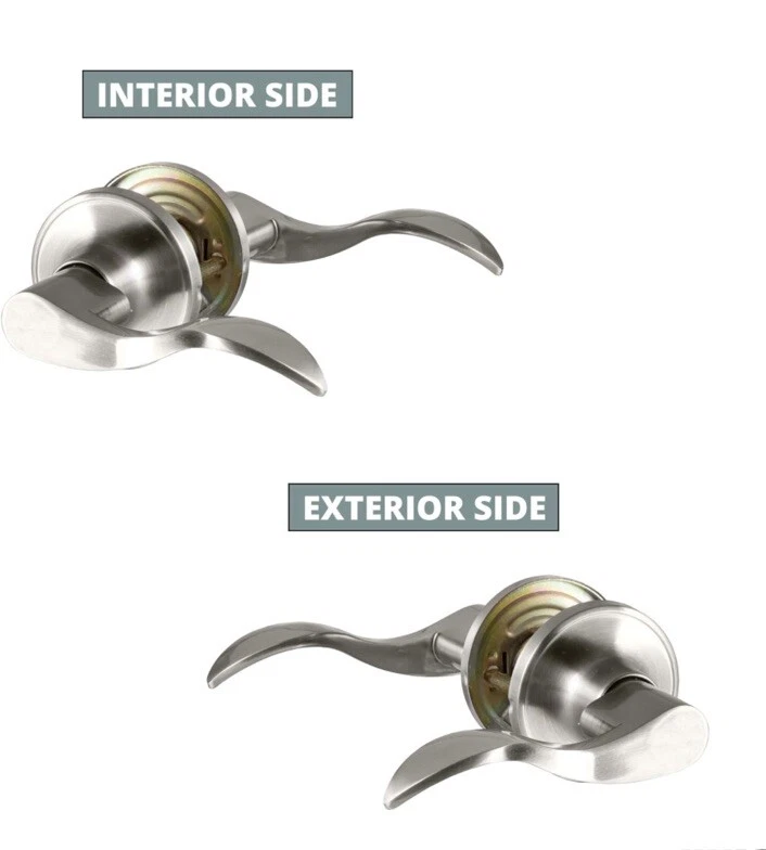 Palanca de puerta de armario/pasillo estilo onda con 4 bisagras de puerta a juego. Foto 2 de 4