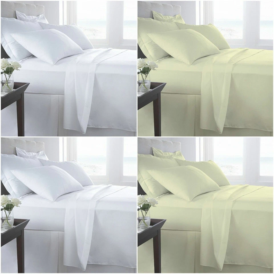 NIGHTZONE Luxurious T400 FITTED BED SHEETS 100% Egyptian COTTON PERCALE 400 THREAD COUNT