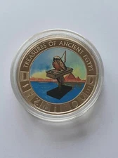 2013 Cook Islands $1 Coin Treasures Of Ancient Egypt GOLDEN FALCON Gold Plated