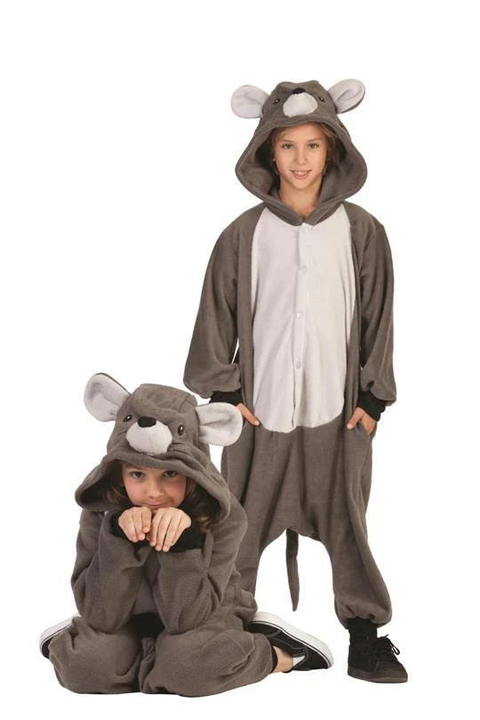 GREY GIANT MOUSE RAT CHILD COSTUME ANIMAL PAJAMAS JUMPSUIT KIDS FUNSIE BOYS  GIRL