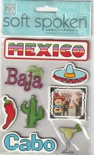 RARE! MAMBI Soft Spoken 3D stickers Cabo Baja MEXICO Theme 93974 Fast FREE Ship!