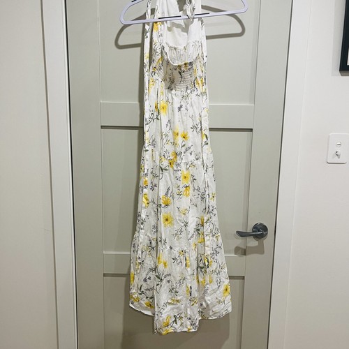 Kivari Dress Size 14 White With Floral Print Midi Cross Over Back Adaline Dress - Picture 8 of 9