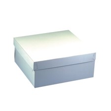 10 Cake Boxes with Lids Cardboard Square 30cm x 30cm x 13cm White
