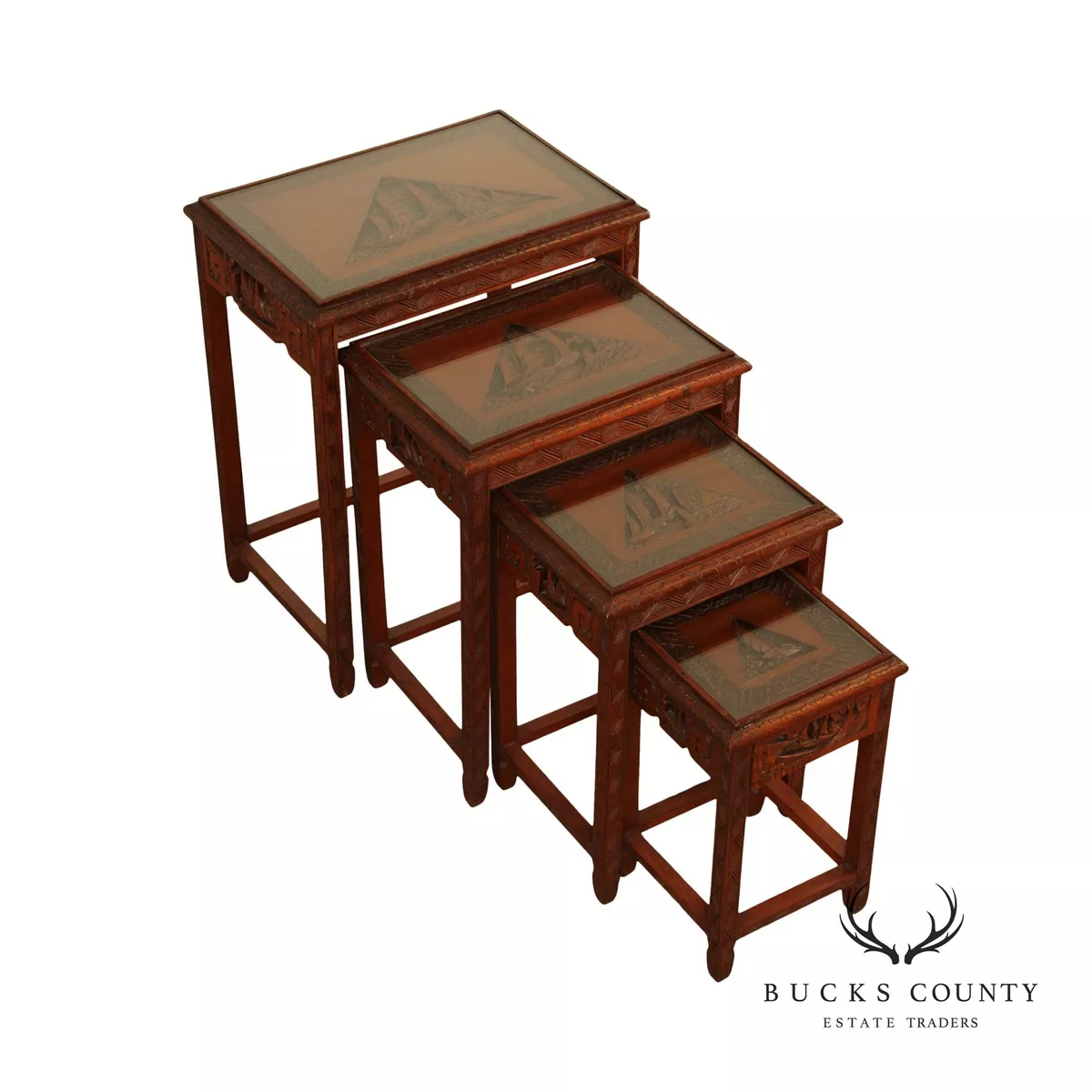 Nesting tables glass top deals