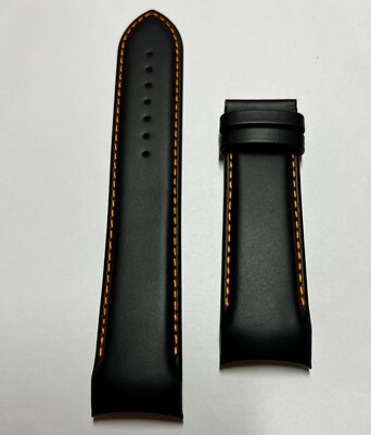 Bracelet Montre Tissot Authentique Noir 24 Mm Avec Point Orange - Neuf Sans étiquettes