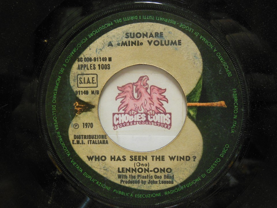 Itallian Press! Lennon/Ono: Instant Karma / Has Seen Wind, 45 RPM Fair ...