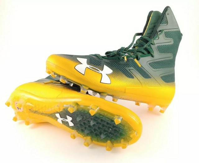 UNDER ARMOUR UA HIGHLIGHT Men's High Top Football Cleats Green Yellow