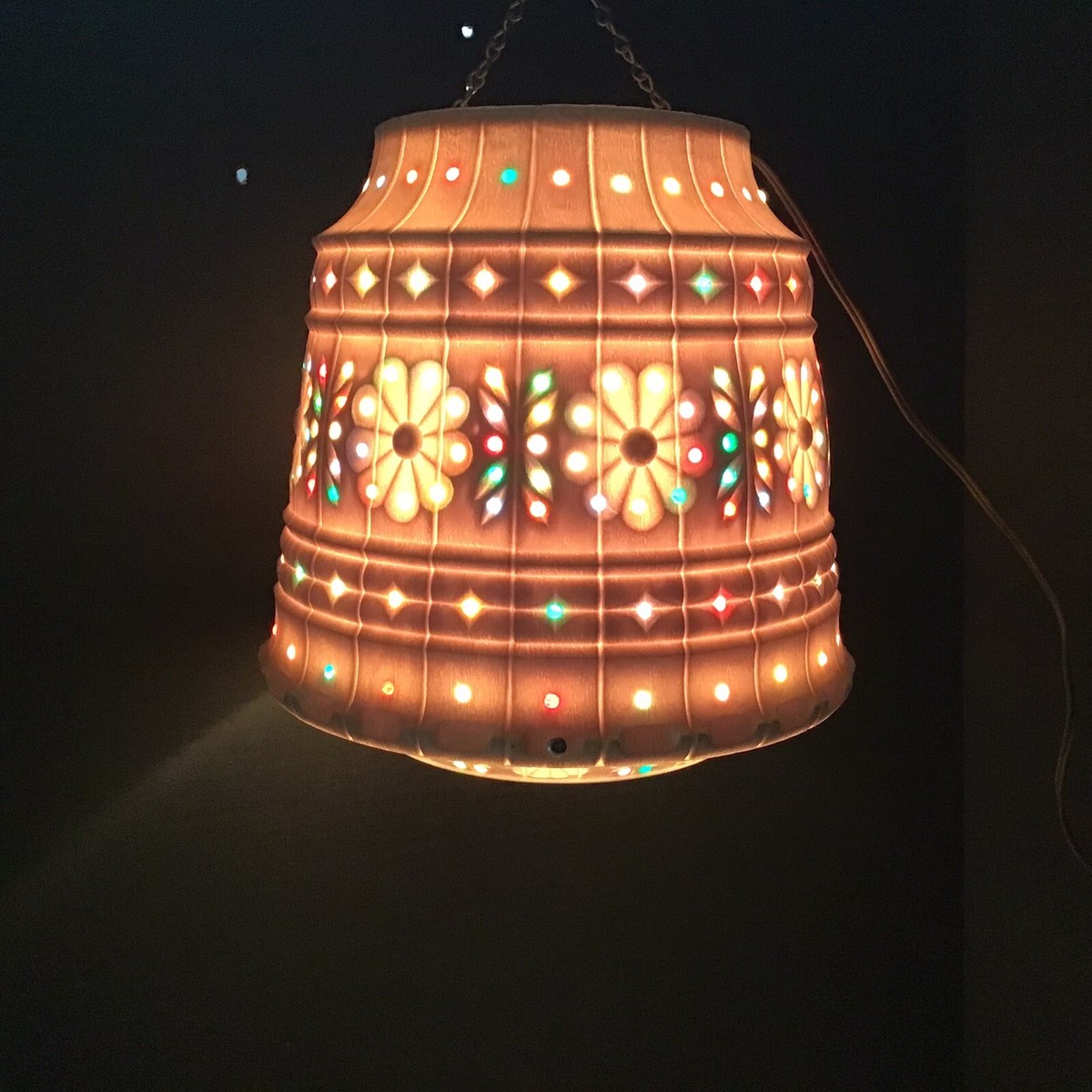 Vintage 1970s LAWNWARE Hanging Swag Light Patio Camper