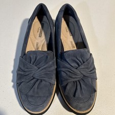 Collection By Clarks Sharon Dasher 5.5 M Women  s Blue Suede Loafers CUTE  