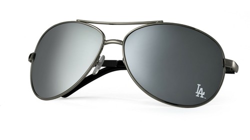 MLB Licensed Silver Mirrored Team Logo Aviator Sunglasses - Picture 12 of 24