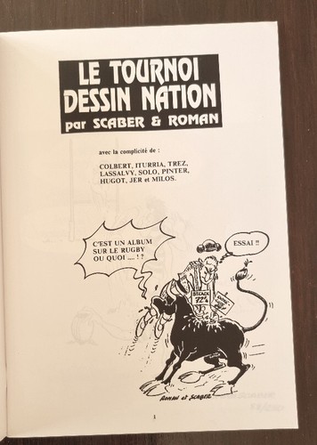 Le Tournoi dessin nation par Scaber et Roman. Edition Originale 1995 (+ dédicace - Imagen 2 de 4