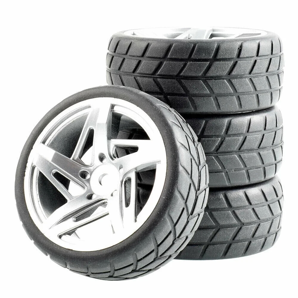 HSP HPI Tamiya 1/10 On-Road RC Touring Car Sponge Rim Tires & Wheels 4P