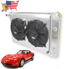 3 Row Shroud Fans Cooling Radiator For Chevy Corvette C3 1977-1982 350 V8 5.7l