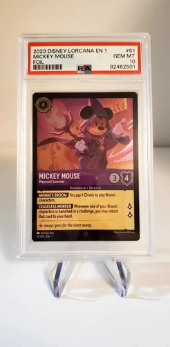Disney Lorcana Mickey Mouse Wayward Sorcerer 51/204 PSA 10 Gem Mint Foil