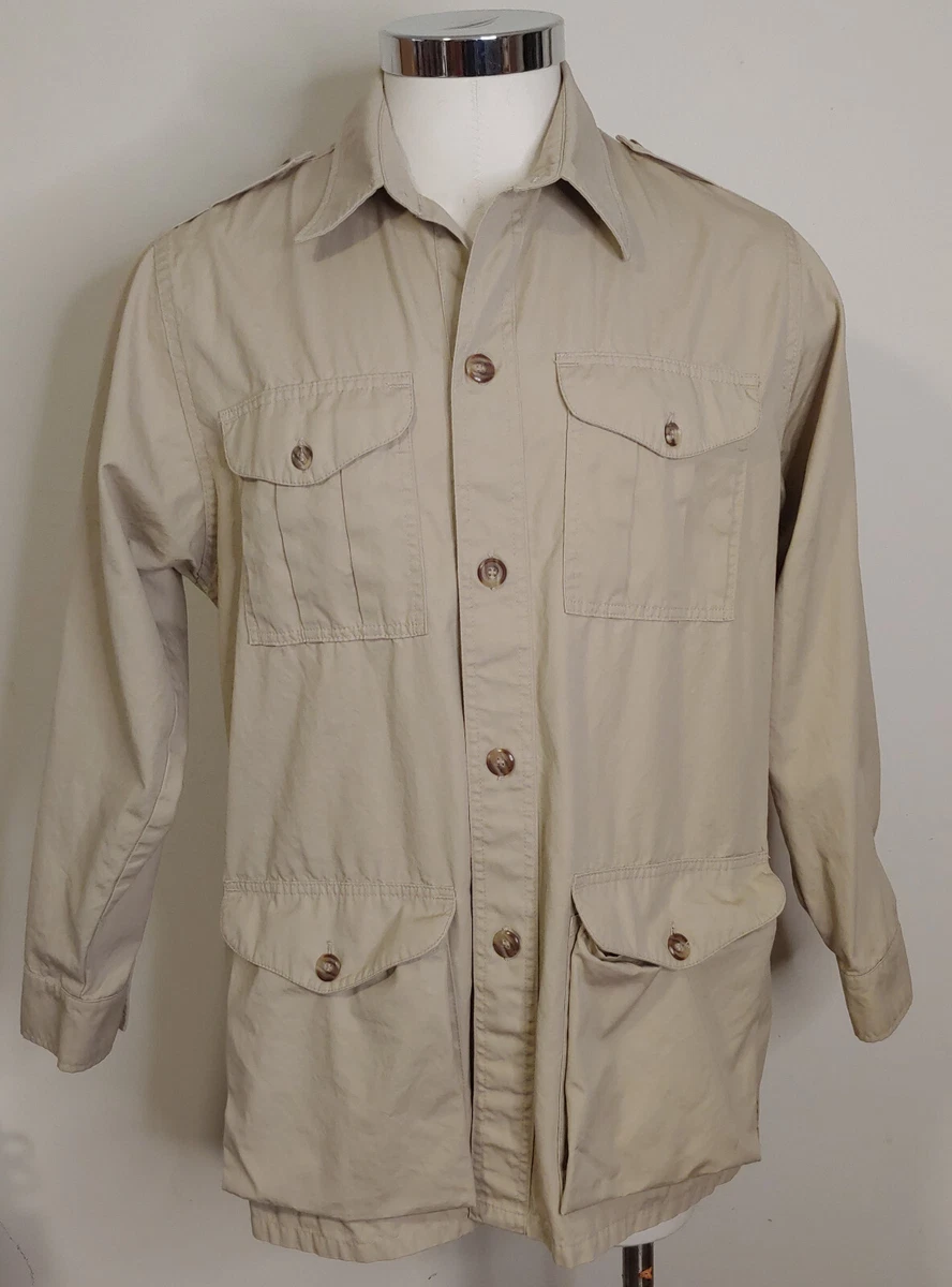 CC Filson Stone Khaki Safari Fishing LS 4 Pocket Jacket Mens 46