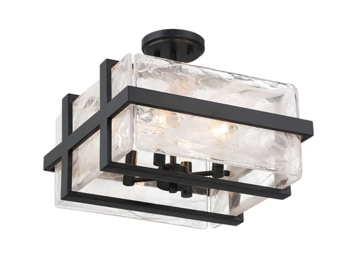 Minka Lavery Cloud Break 4 Light Semi Flush, Coal - Picture 1 of 5