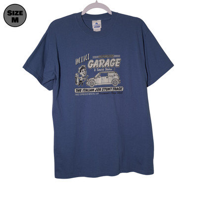 Kings Island: The Italian Job Stunt Track Roller Coaster USED Shirt (M, Blue)