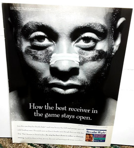 1996 Jerry Rice Breathe Right Ad NFL Football Vintage Sports Print Ad