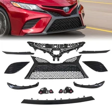 For Camry SE 2018-2020 Front Bumper Upper Lower Grille Mesh Molding Trim + Cover