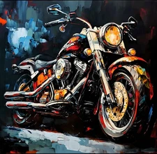 Motorcycle Abstract Picture Home Decor Wall Art Canvas Poster Prints Painting